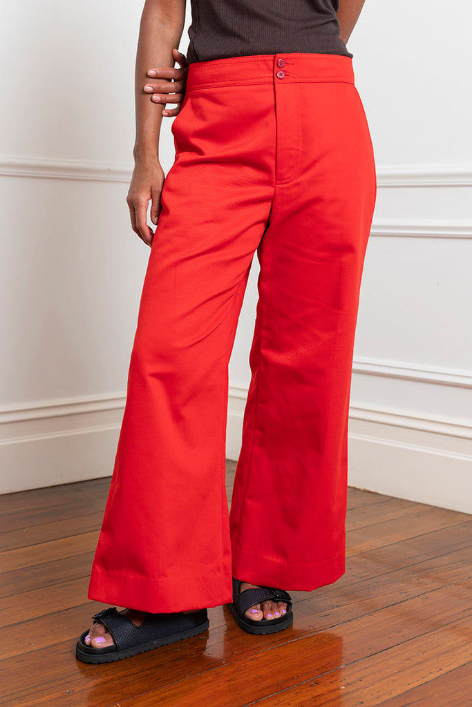 Box Cut Pant - Red