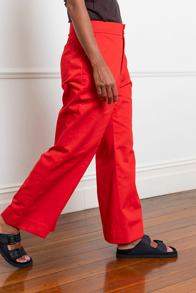 Box Cut Pant - Red