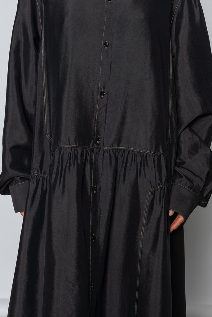 Buttoned Dress - Black