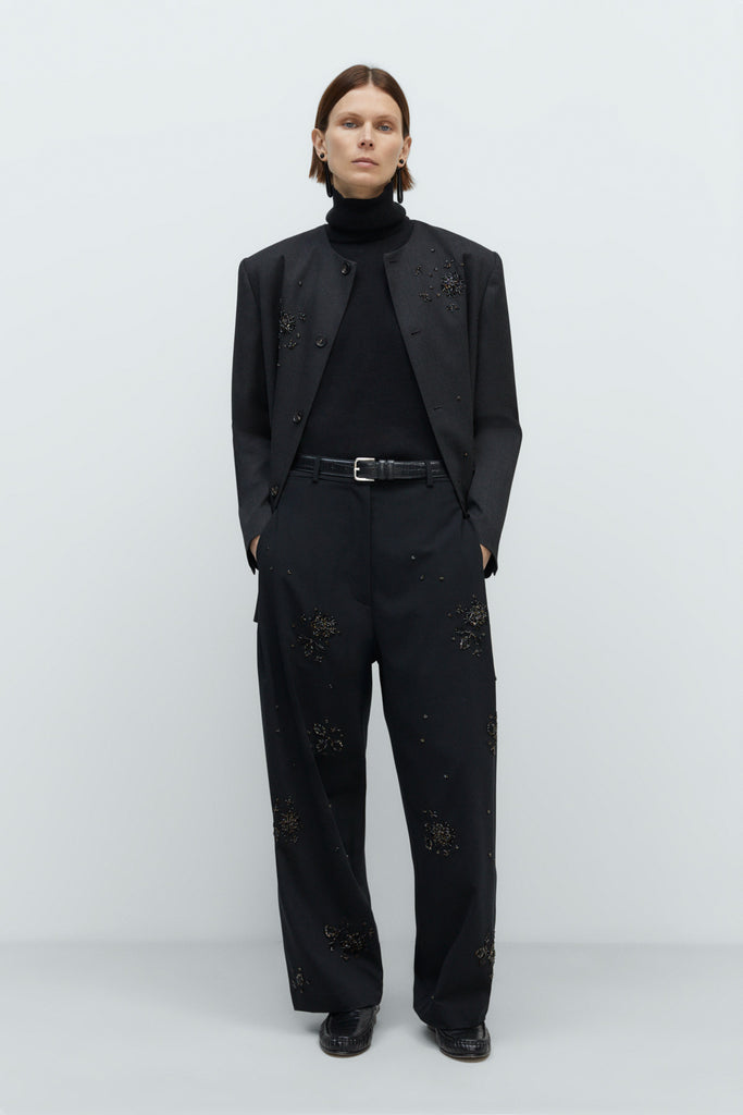 Embellished Tailoring Pants - Black