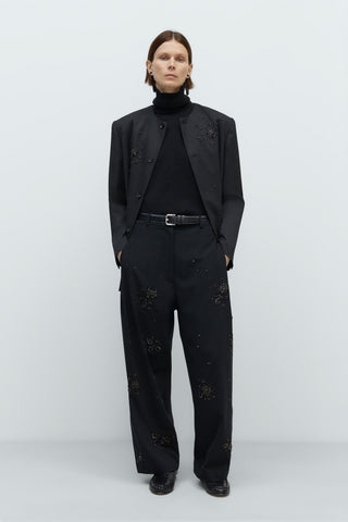 Embellished Tailoring Pants - Black