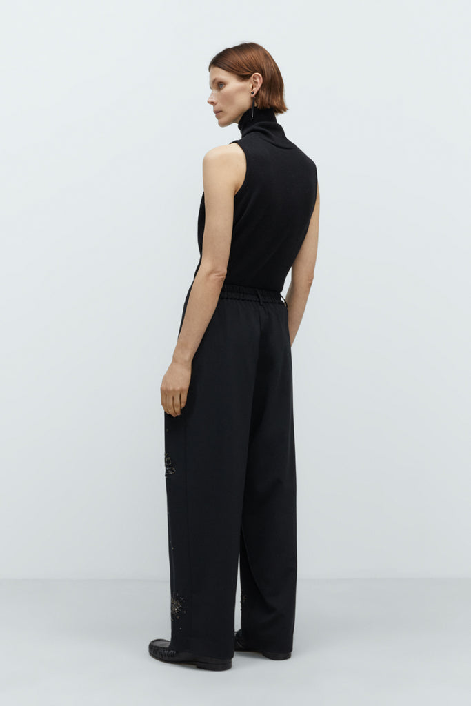 Embellished Tailoring Pants - Black