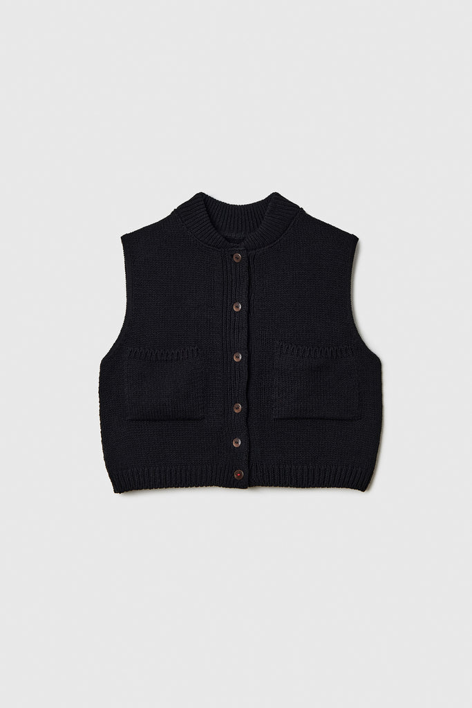 Cotton Waistcoat - Black