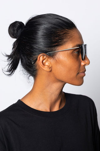 Calthorpe Sunglasses - Black/Matt Nickel/Solid Grey