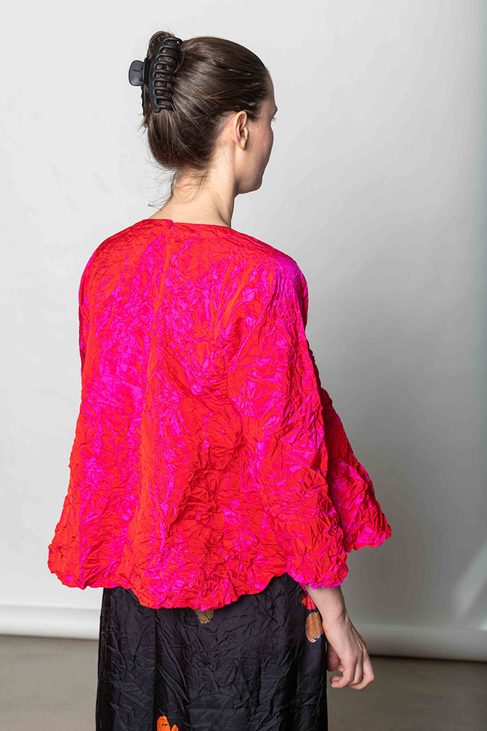 Camicia Shirt Olma Collo Tondo Lavata - Fucsia/Rosso