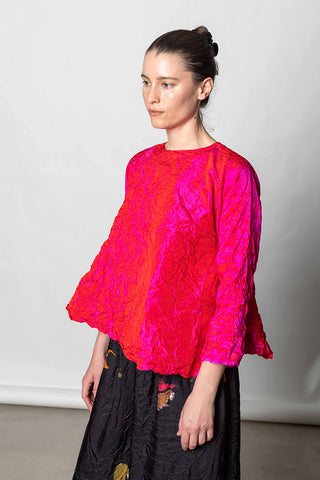 Camicia Shirt Olma Collo Tondo Lavata - Fucsia/Rosso