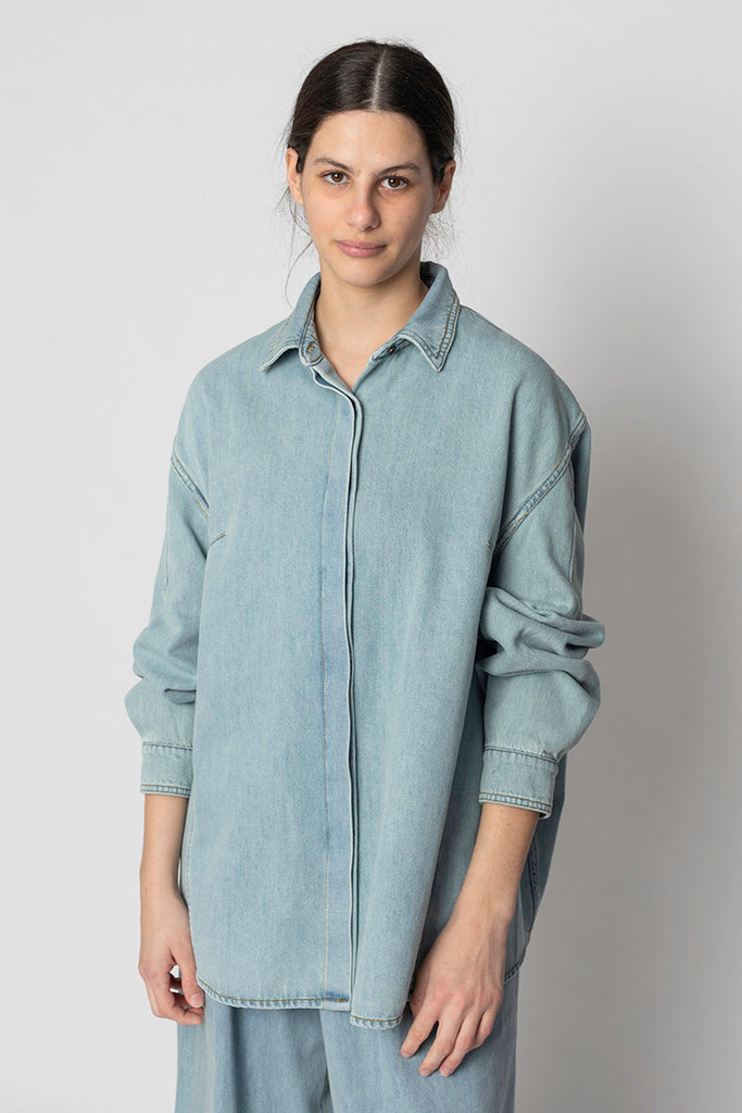 Camis Denim Shirt - Ice Blue