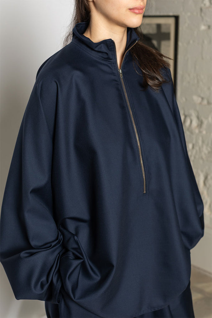 Carracci Tropical Wool Pullover - Admiral Blue
