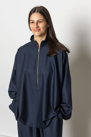 Carracci Tropical Wool Pullover - Admiral Blue