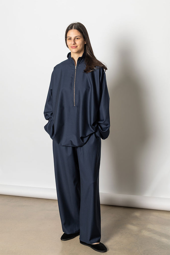 Carracci Tropical Wool Pullover - Admiral Blue