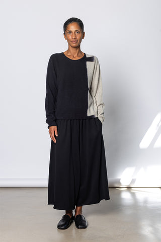 Cashmere Pullover - Black/Light Grey
