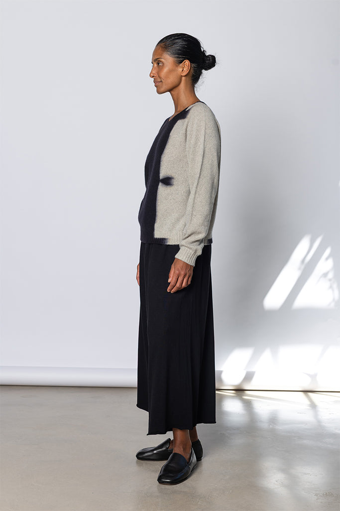 Cashmere Pullover - Black/Light Grey