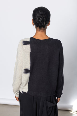 Cashmere Pullover - Black/Light Grey
