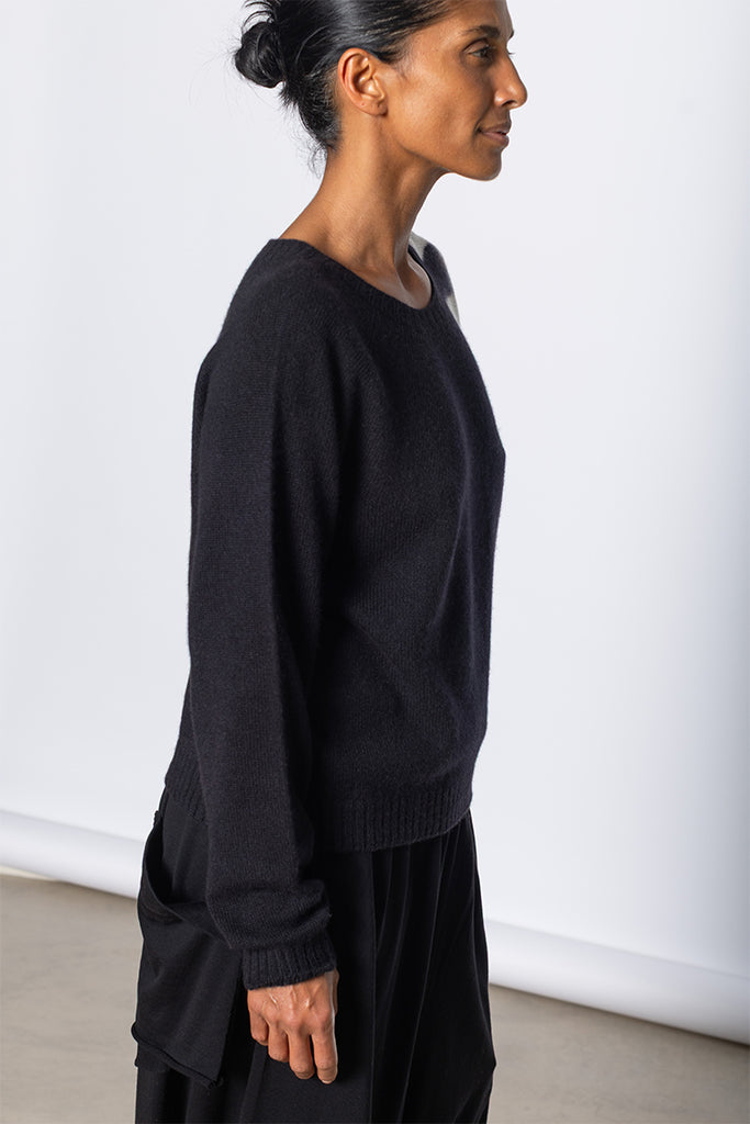 Cashmere Pullover - Black/Light Grey