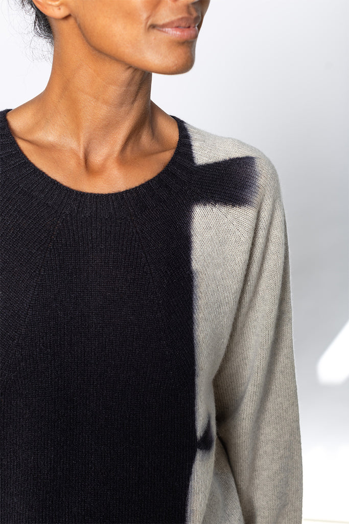 Cashmere Pullover - Black/Light Grey