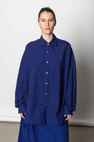 Casia Striped Cocoon Shirt - Electric