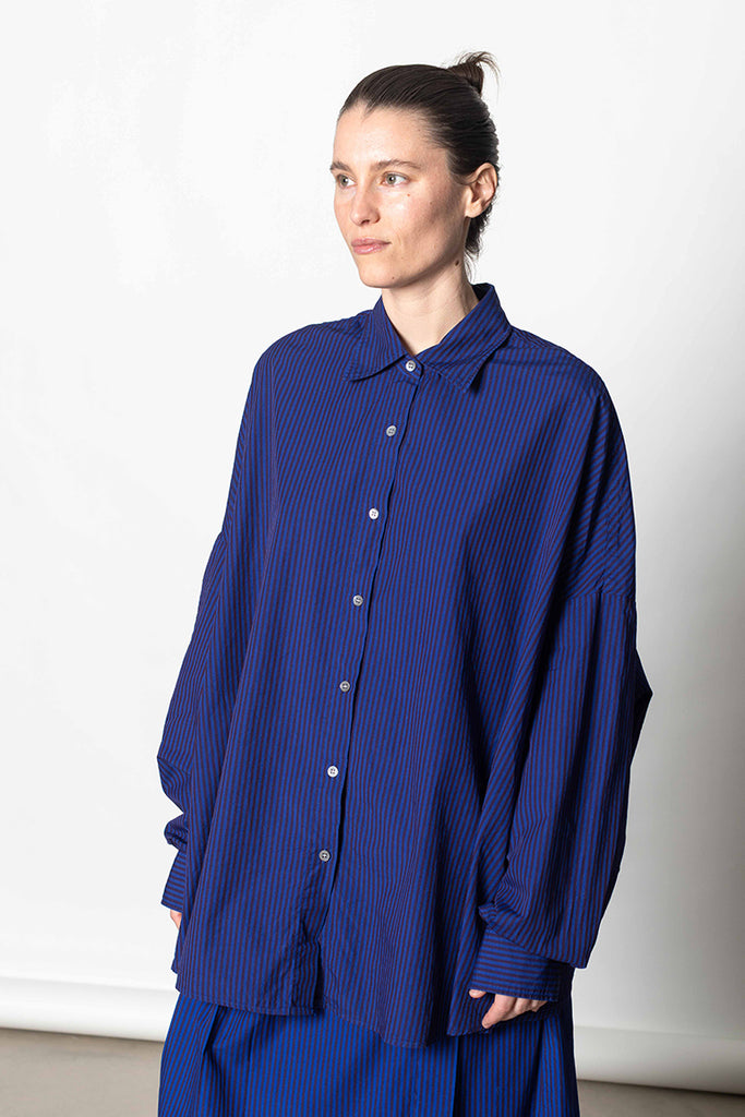 Casia Striped Cocoon Shirt - Electric
