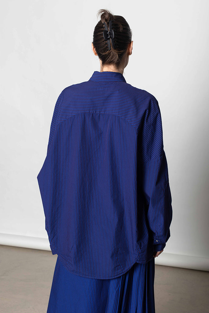 Casia Striped Cocoon Shirt - Electric