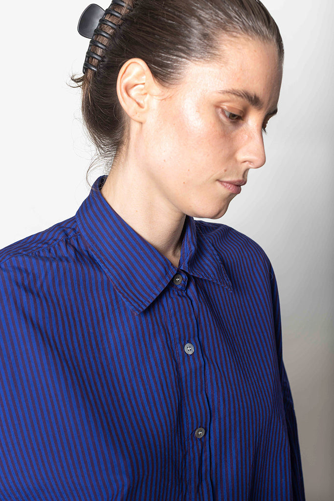 Casia Striped Cocoon Shirt - Electric
