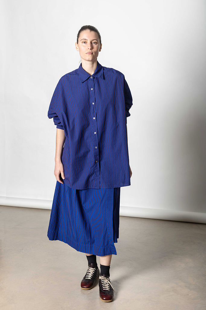 Casia Striped Cocoon Shirt - Electric