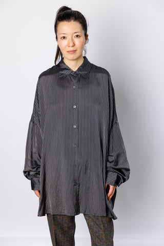 Casia Striped Cupro Shirt - Grey
