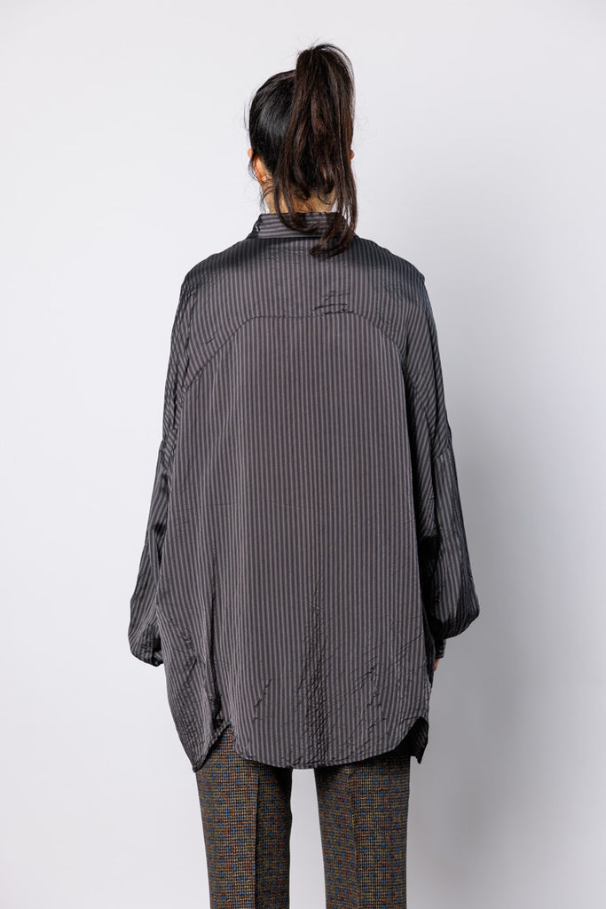 Casia Striped Cupro Shirt - Grey