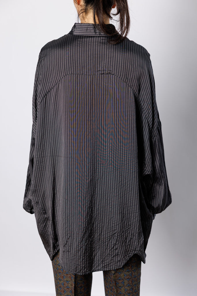 Casia Striped Cupro Shirt - Grey