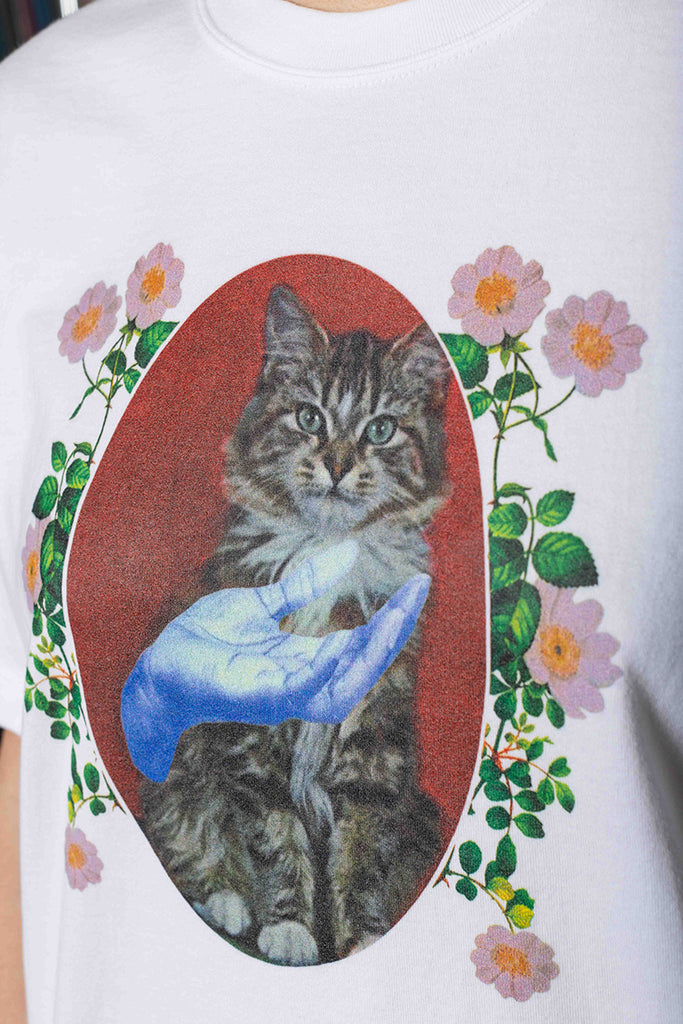 Cat Print T-Shirt - White
