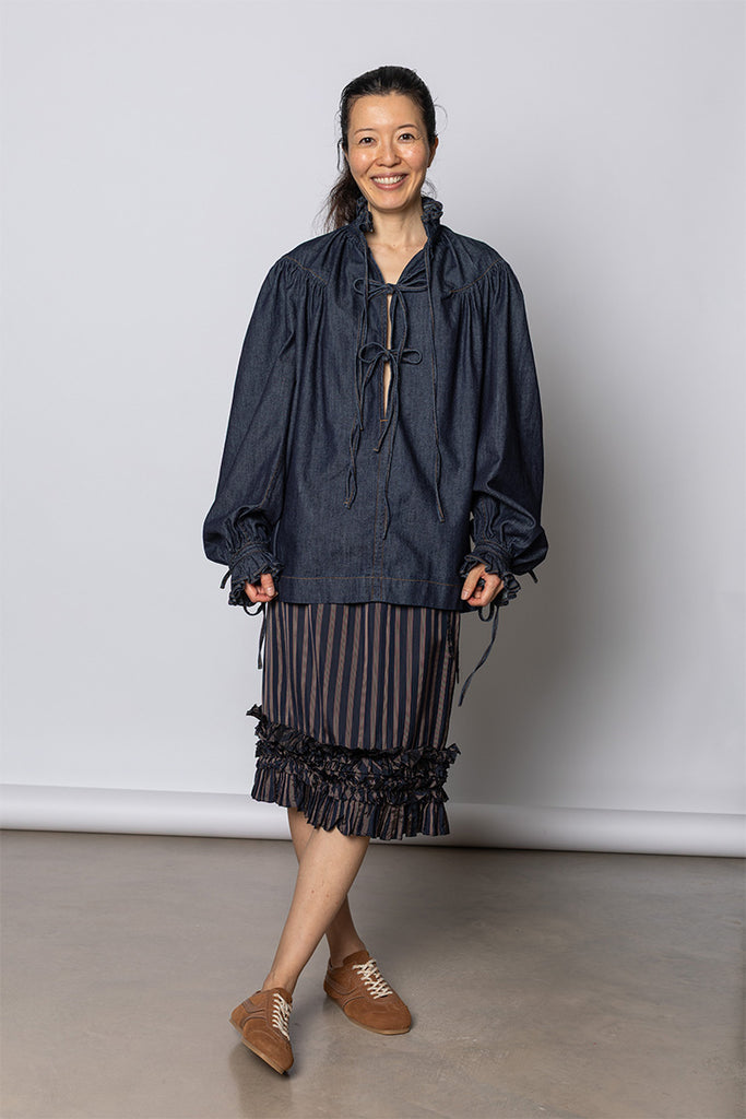 Catya Ruffled Denim Shirt
