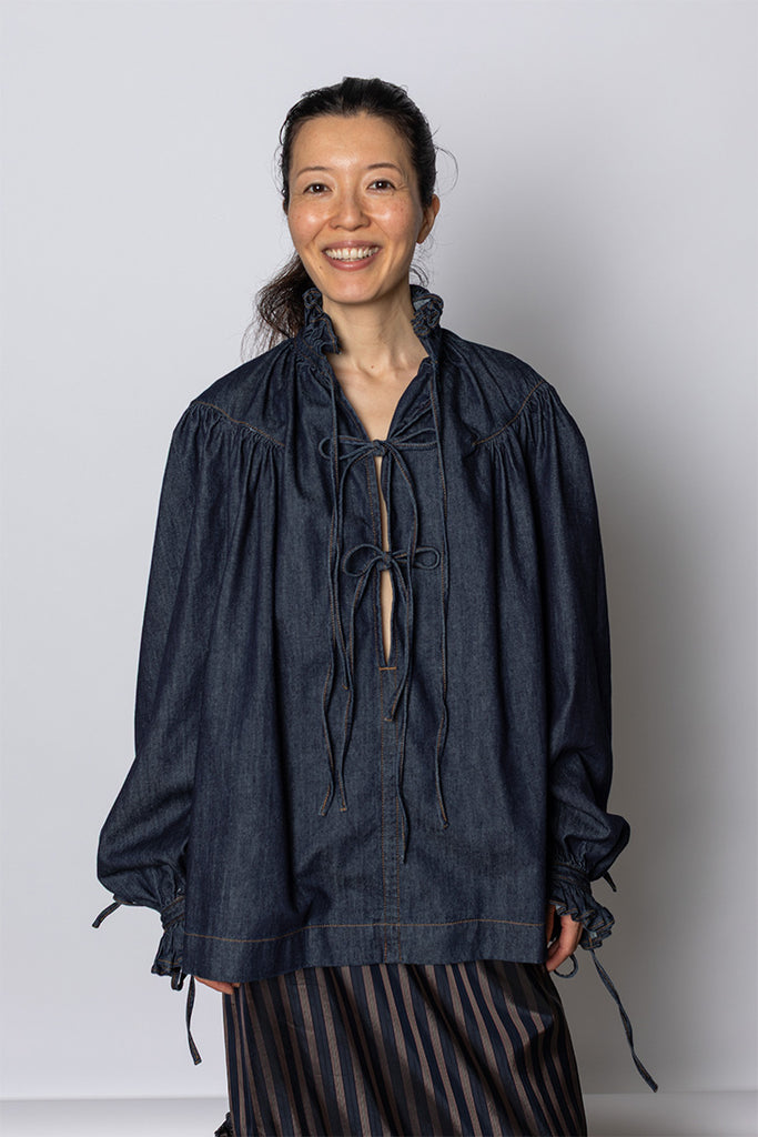 Catya Ruffled Denim Shirt