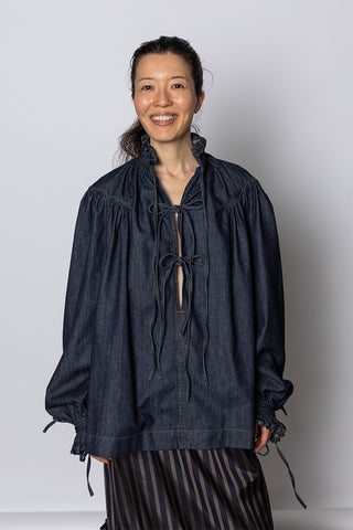 Catya Ruffled Denim Shirt