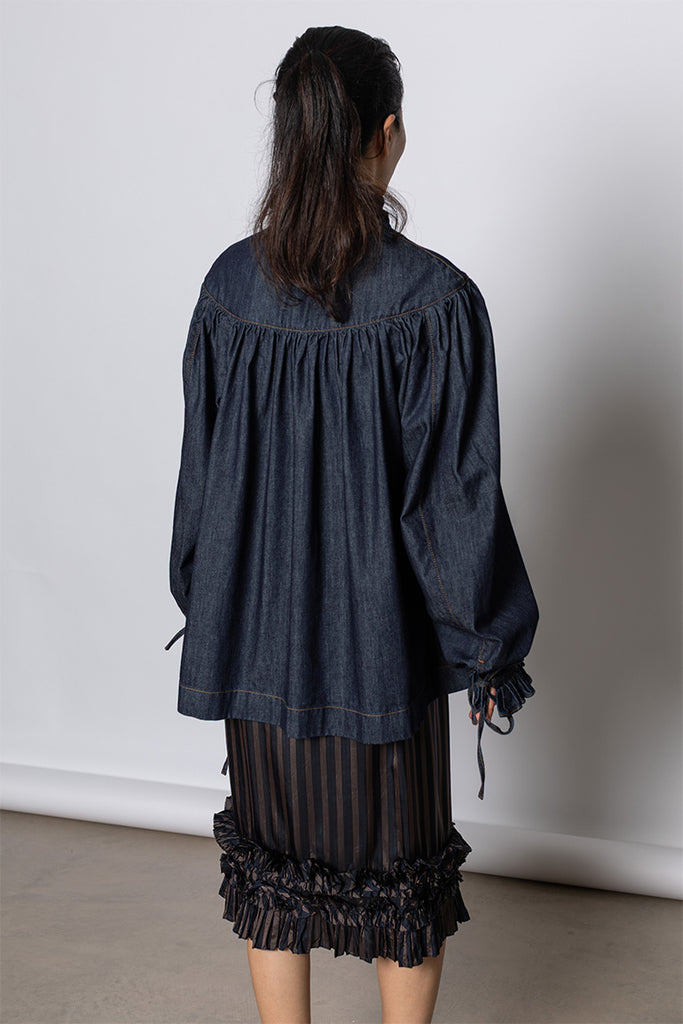 Catya Ruffled Denim Shirt