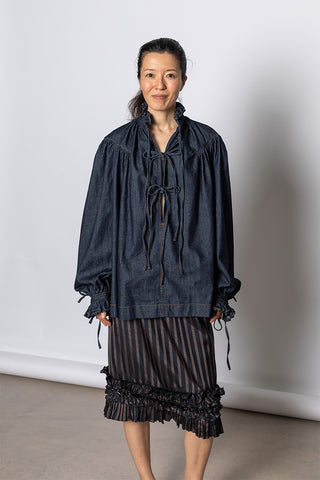 Catya Ruffled Denim Shirt