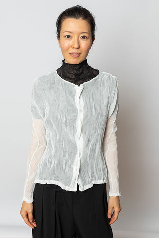 Chiffon Twist Cardigan - White