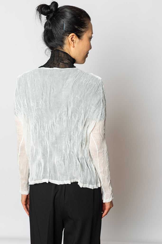 Chiffon Twist Cardigan - White