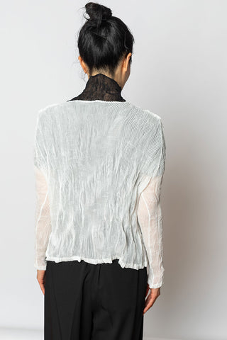 Chiffon Twist Cardigan - White