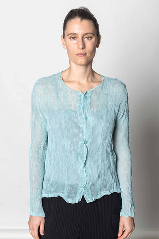 Chiffon Twist Cardigan - Light Blue