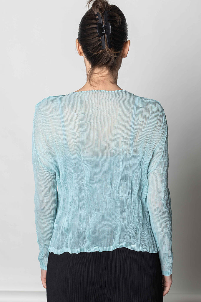 Chiffon Twist Cardigan - Light Blue