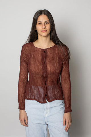 Chiffon Twist II Cardigan - Brown