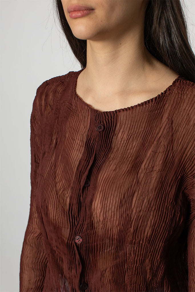 Chiffon Twist II Cardigan - Brown