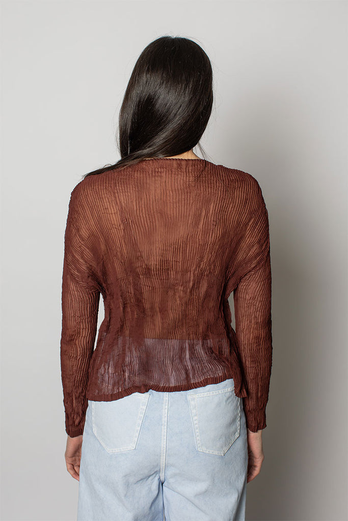 Chiffon Twist II Cardigan - Brown