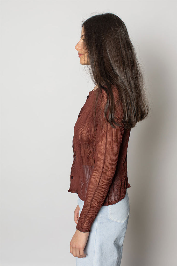 Chiffon Twist II Cardigan - Brown