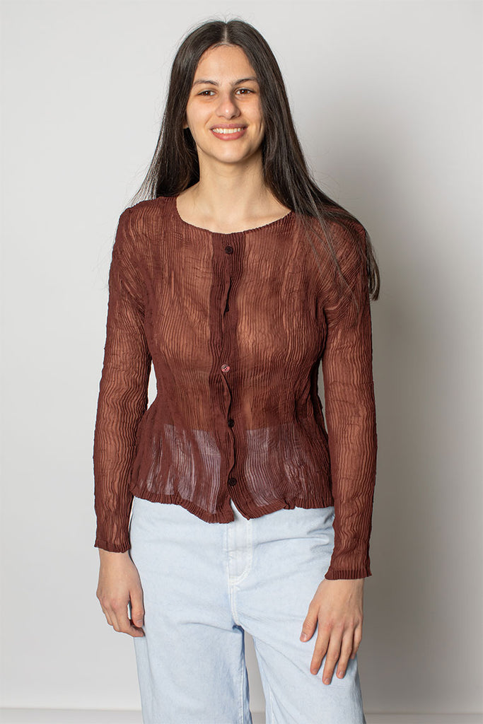 Chiffon Twist II Cardigan - Brown