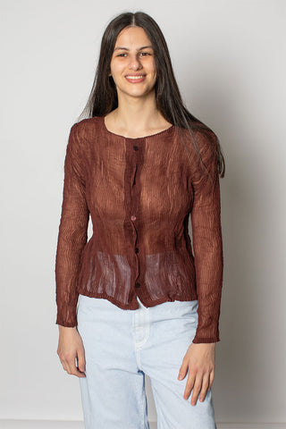 Chiffon Twist II Cardigan - Brown