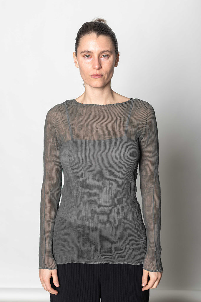 Chiffon Twist Top - Grey