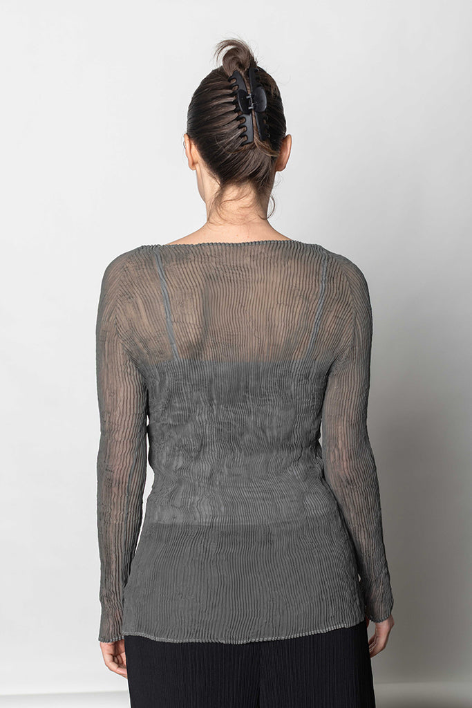 Chiffon Twist Top - Grey