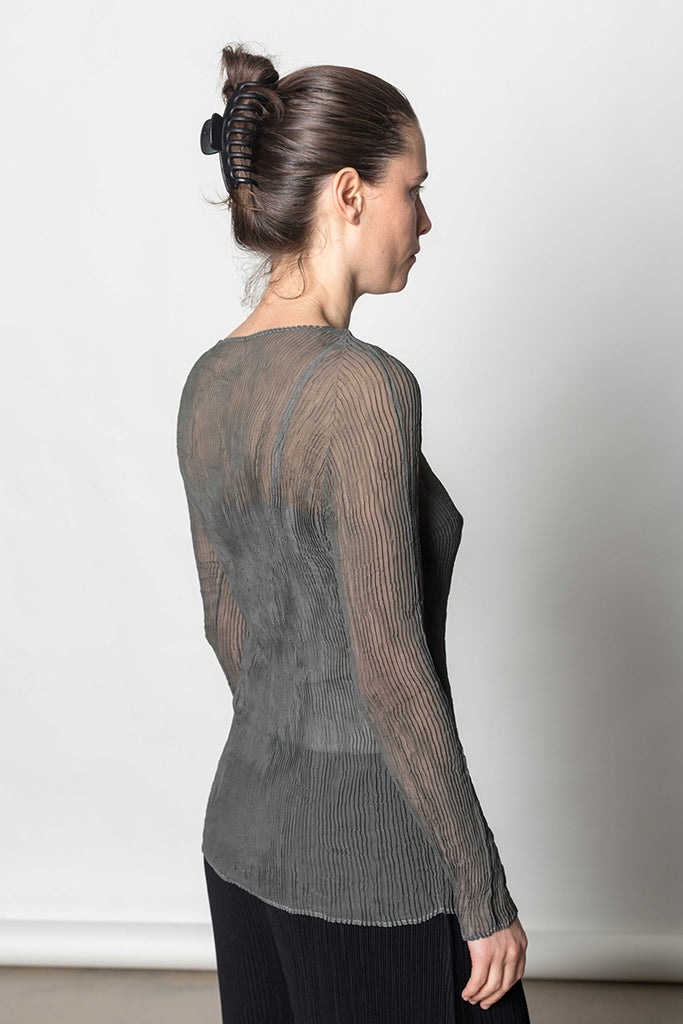 Chiffon Twist Top - Grey