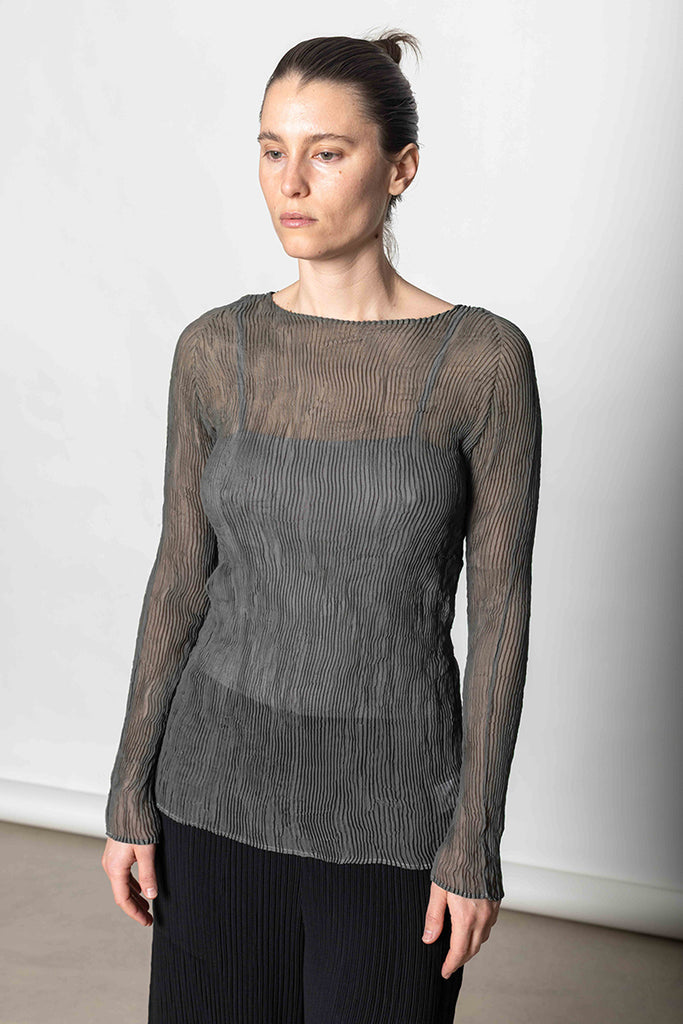 Chiffon Twist Top - Grey
