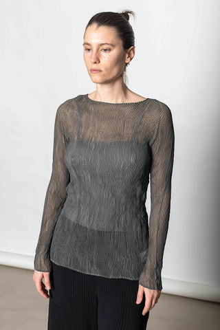 Chiffon Twist Top - Grey