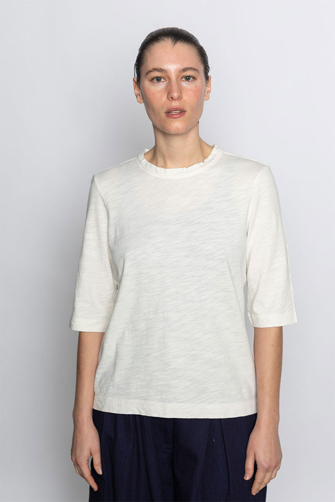 Cleo Garment Dyed Cotton T-Shirt - Chalk